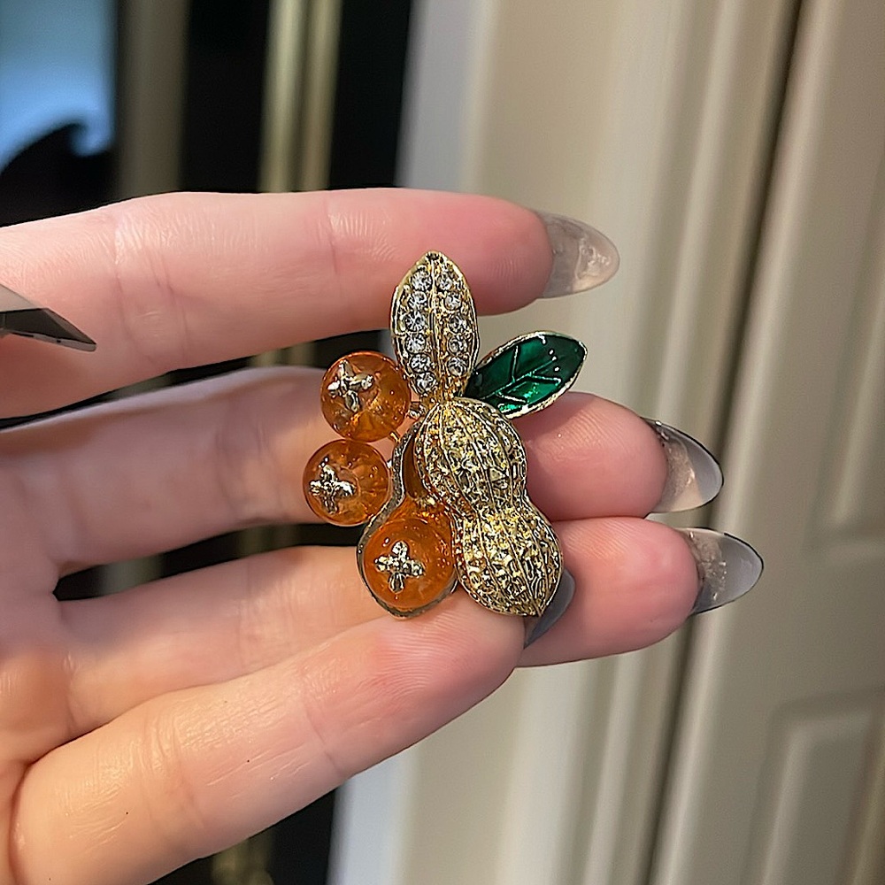 Peanut & Acorn Brooch